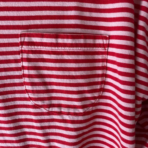 Free Assembly Shirt Womens L Red‎ White Striped Long Sleeve Boxy - Picture 4 of 11